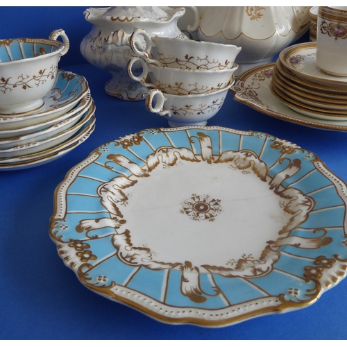 29 - A selection of various ceramics to include a part tea/dessert service, hand-gilded and decorated in ... 