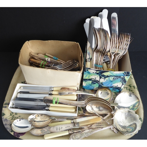 106 - A varied selection of mostly early 20th century silver-plated cutlery and flatware