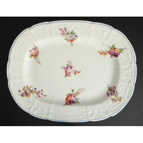 37 - 19th century ceramics to include:
 an early to mid 19th century platter, hand-decorated in enamels w... 