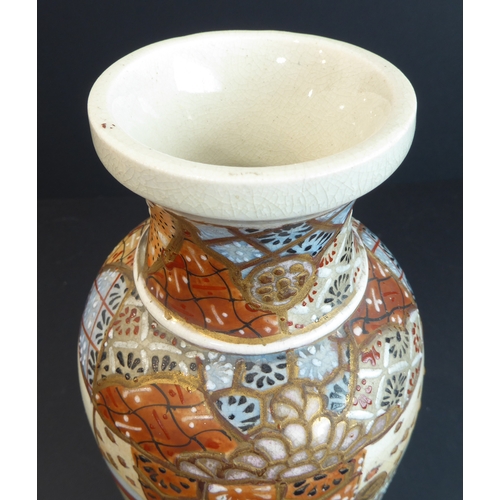 44 - A circa 1900 decorative Japanese satsuma vase (30 cm high)