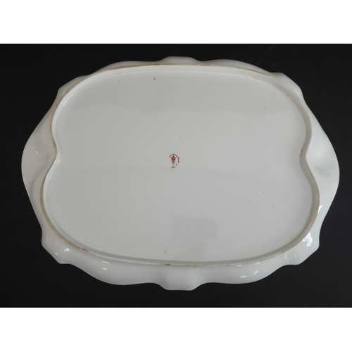 5 - A large Royal Crown Derby porcelain serving tray: hand-gilded and decorated in the Imari palette (pa... 