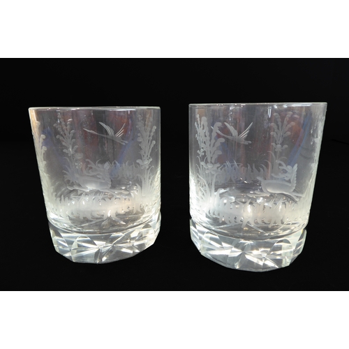 54 - An assortment of 24 quality drinking glasses to include cut and etched glass, short sets and singles... 