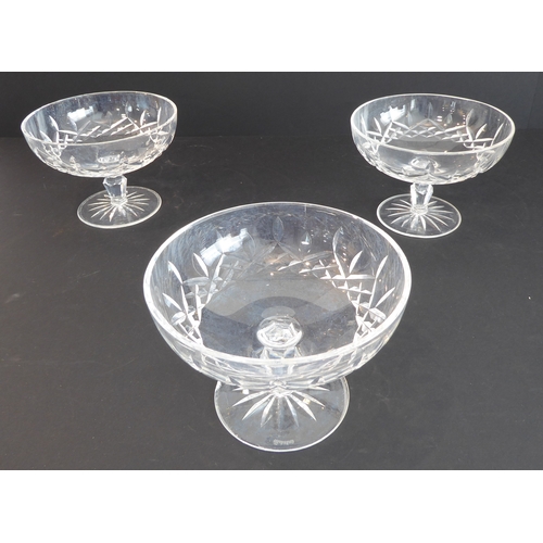 61 - A good selection of quality dessert glassware comprising:
 3 Waterford crystal stemmed bowls (16 cm ... 