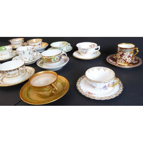 7 - A selection of mostly late 19th to early 20th century decorative cups and saucers to include Royal W... 