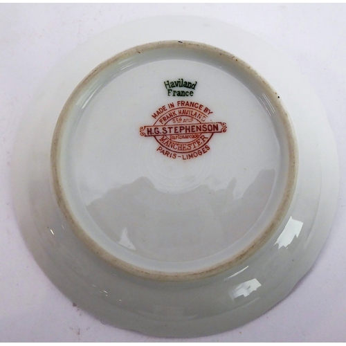 13 - A Haviland (France) Limoges fine porcelain coffee service comprising coffee pot of waisted reeded fo... 