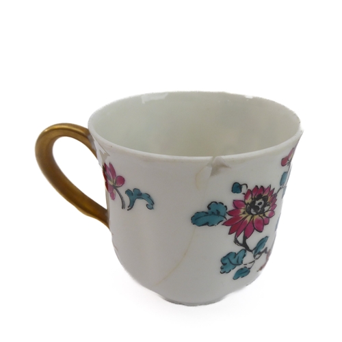 13 - A Haviland (France) Limoges fine porcelain coffee service comprising coffee pot of waisted reeded fo... 