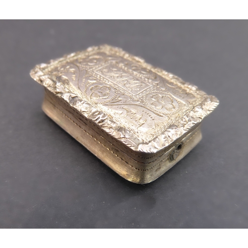 177 - A William IV period silver vinaigrette by Nathanial Mills: the finely engraved lid with central mono... 