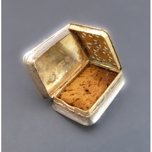 177 - A William IV period silver vinaigrette by Nathanial Mills: the finely engraved lid with central mono... 