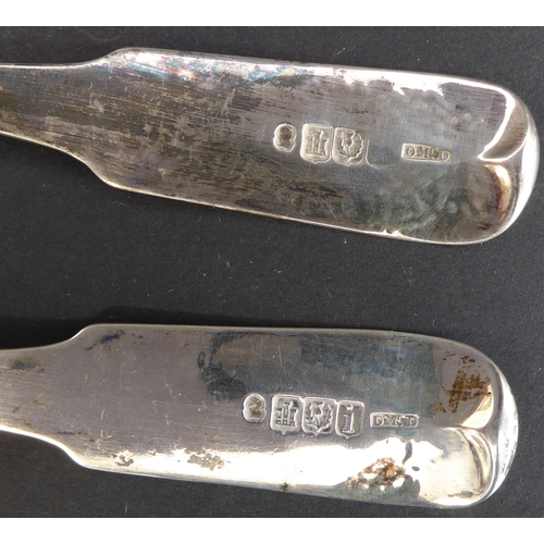 193 - An early 19th century hallmarked-silver fiddle pattern serving-spoon together with a matched Victori... 