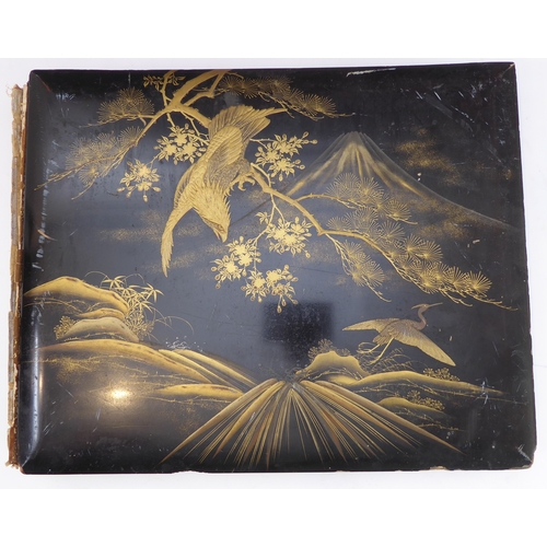 398 - A fascinating late 19th century Japanese folio of high-definition colour plates depicting figures, s... 