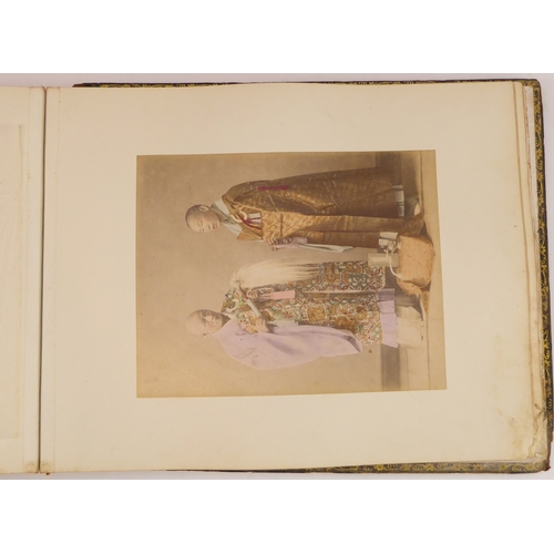 398 - A fascinating late 19th century Japanese folio of high-definition colour plates depicting figures, s... 