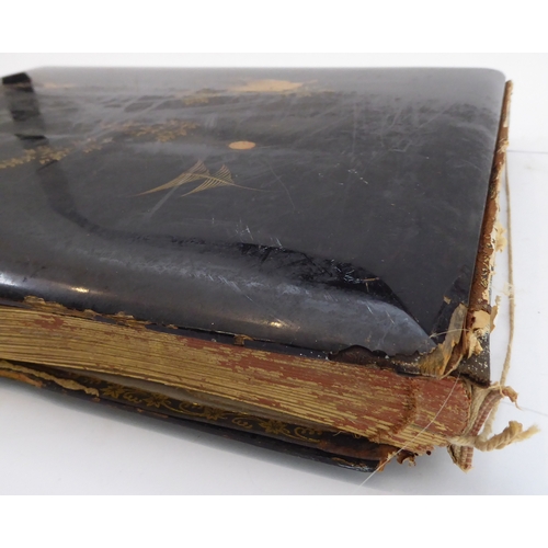 398 - A fascinating late 19th century Japanese folio of high-definition colour plates depicting figures, s... 