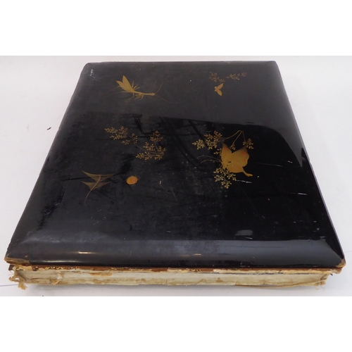 398 - A fascinating late 19th century Japanese folio of high-definition colour plates depicting figures, s... 