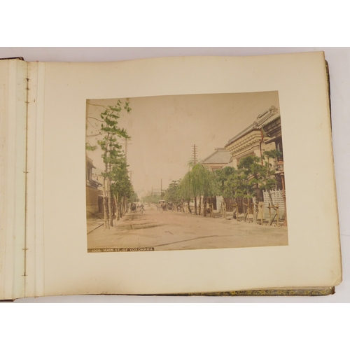 398 - A fascinating late 19th century Japanese folio of high-definition colour plates depicting figures, s... 