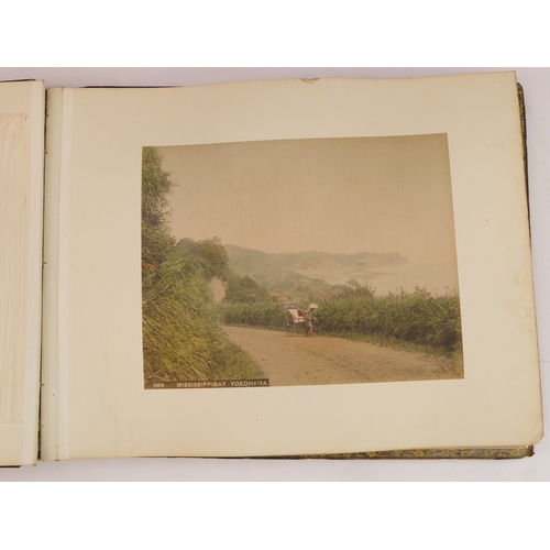 398 - A fascinating late 19th century Japanese folio of high-definition colour plates depicting figures, s... 