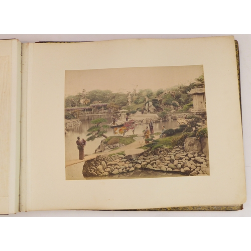 398 - A fascinating late 19th century Japanese folio of high-definition colour plates depicting figures, s... 