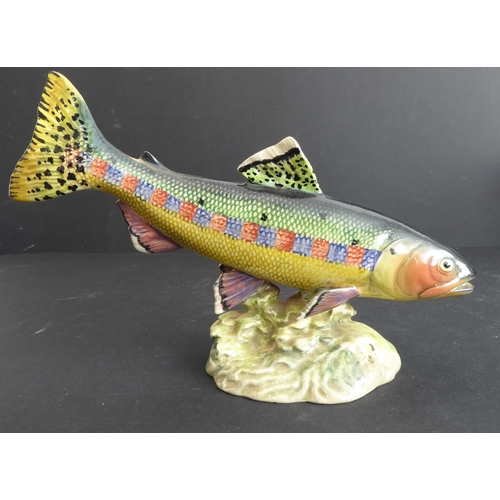 40 - A Beswick group of four: Atlantic Salmon (1233), Trout (1246) (both with printed and impressed marks... 