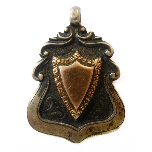 363 - A WWI gold-coloured shield mounted presentation pendant engraved to the reverse ''G'. Coy 3 RD BN Li... 