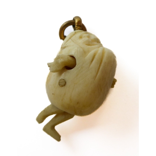 400 - A Qing Dynasty carved Chinese celadon jade model of a recumbent water buffalo (6.5cm), together with... 
