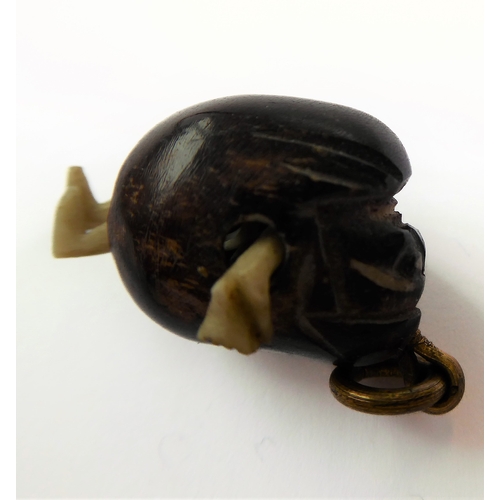 400 - A Qing Dynasty carved Chinese celadon jade model of a recumbent water buffalo (6.5cm), together with... 