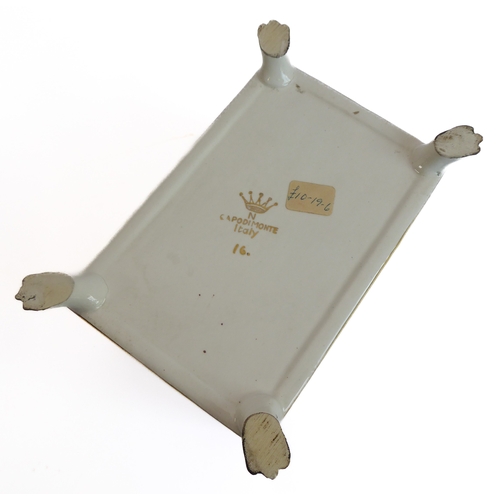 42 - A modern Capo di Monte porcelain dome-topped casket decorated in high relief with classical style fi... 