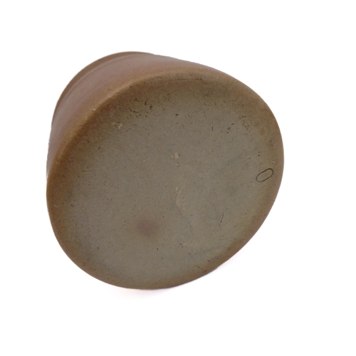 55 - Seven salt-glazed stoneware ale tankards each with ribbed strap handles, together with a Doulton Lam... 