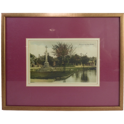 399 - A set of four wooden framed and glazed black & white photographs relating to Bourton-on-the-Water in... 