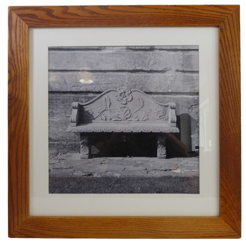 399 - A set of four wooden framed and glazed black & white photographs relating to Bourton-on-the-Water in... 