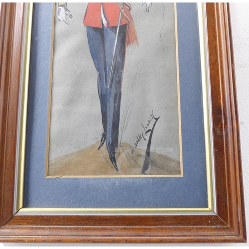478 - W. ASHBY LESSEY (sic) (British circa 1900) - Portrait of a Coldstream Guards officer caricature, ink... 