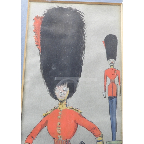 478 - W. ASHBY LESSEY (sic) (British circa 1900) - Portrait of a Coldstream Guards officer caricature, ink... 