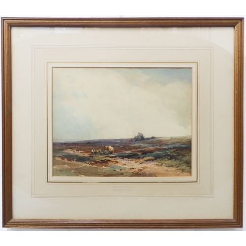 484 - CHARLES HARRINGTON (British 1865-1943) - A Somerset moorland, watercolour, signed and dated (19) '20... 