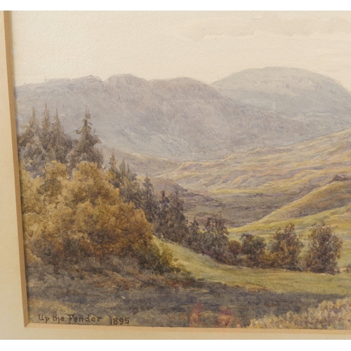 486 - 19th century English School - 'Up the Fender', watercolour, monogrammed HG lower right, signed, insc... 