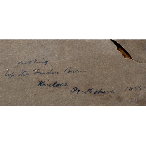 486 - 19th century English School - 'Up the Fender', watercolour, monogrammed HG lower right, signed, insc... 