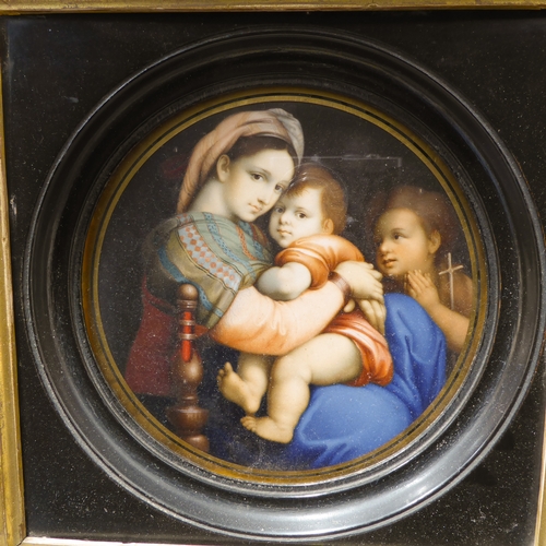 488 - CANACCI after Raphael (Italian, 19th century) - Fine miniature copy of 'Madonna della Seggiola', wat... 