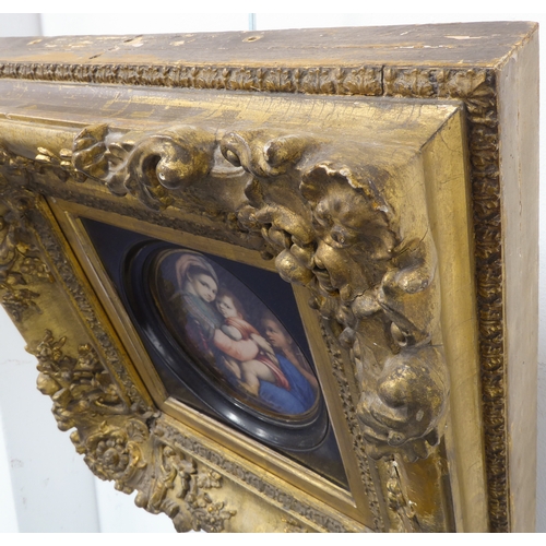 488 - CANACCI after Raphael (Italian, 19th century) - Fine miniature copy of 'Madonna della Seggiola', wat... 