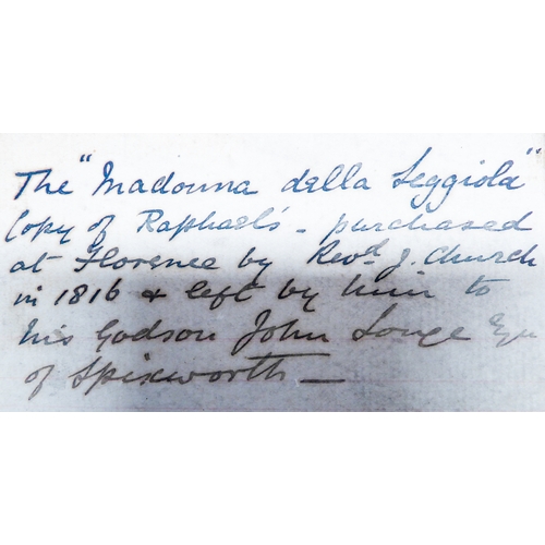 488 - CANACCI after Raphael (Italian, 19th century) - Fine miniature copy of 'Madonna della Seggiola', wat... 