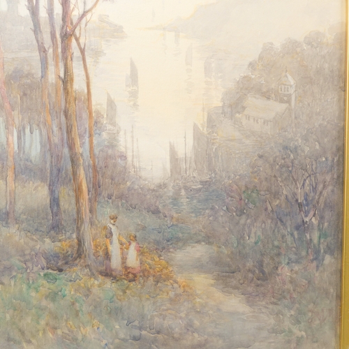 492 - HERBERT EDWARD BUTLER (British 1861-1931) - Prospect of Polperro, Cornwall, watercolour, signed lowe... 