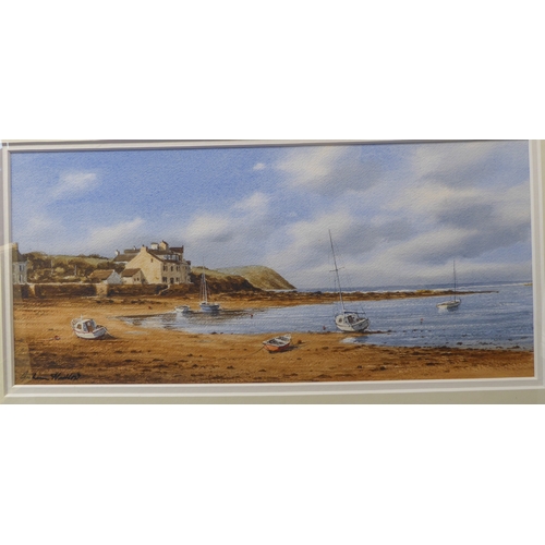 501 - GRAHAM HADLOW (Contemporary) - 'Turning Tide', Parrog Beach, Pembs, watercolour, signed lower left (... 
