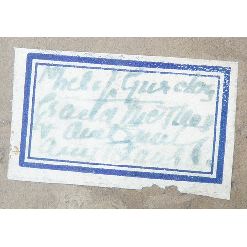 502 - Mid 19th century English School -- Triple three-quarter length portrait of a lady seated in an inter... 