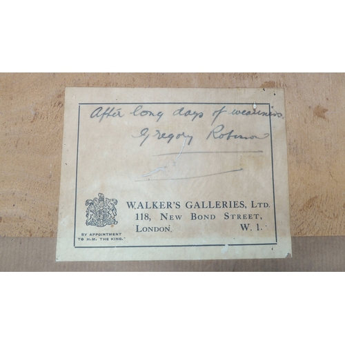 503 - GREGORY ROBINSON (British 1876-1967) - A three-masted barque being towed to shore by moonlight, wate... 