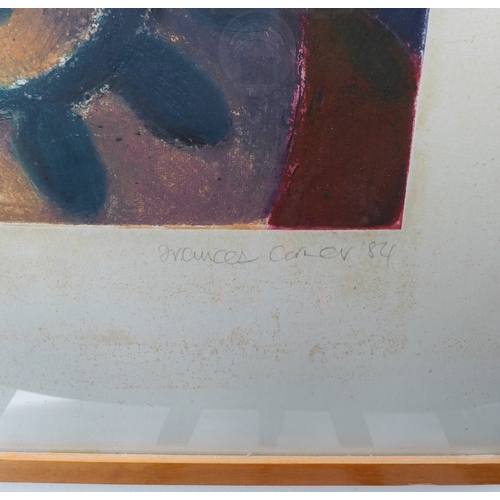 513 - A framed and glazed monoprint etching 'Dischord', signed and dated in pencil lower right Frances Cor... 