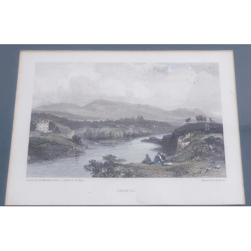 524 - Nine hand-coloured 18th and 19th century topographical engravings to include City of Mexico, Cairo, ... 