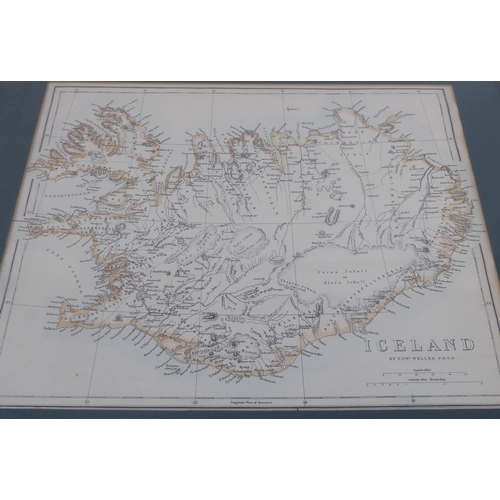 526 - Seven mostly 19th century hand-coloured antiquarian map engravings to include India, bird's-eye view... 