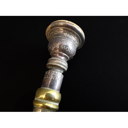 393 - A good 19th century brass-mounted copper coaching horn by Callow & Son, Park Lane, London (stamped n... 