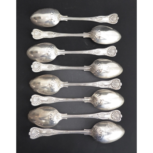 227 - A heavy hallmarked-silver double struck, King's pattern, part flatware service (maker's mark HA, She... 