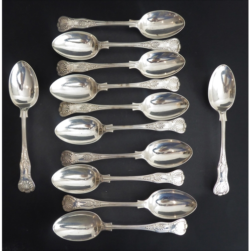 227 - A heavy hallmarked-silver double struck, King's pattern, part flatware service (maker's mark HA, She... 