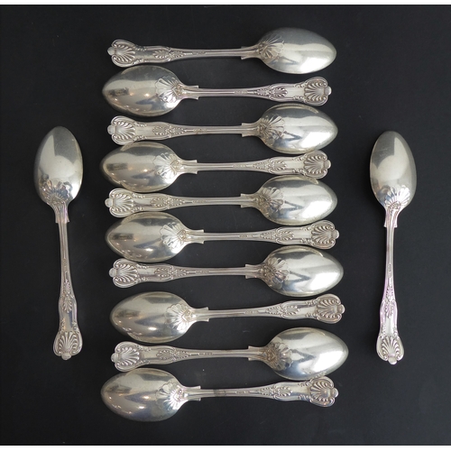 227 - A heavy hallmarked-silver double struck, King's pattern, part flatware service (maker's mark HA, She... 