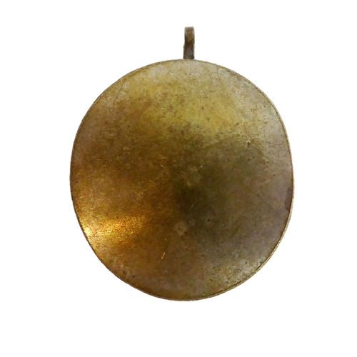 356 - A fascinating collection of seven mostly white metal and glazed religious pendant reliquaries relati... 