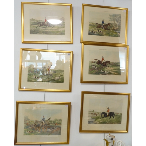 518 - After HENRY ALKEN - a good set of six mid-19th century hand-coloured engravings, 'One of the Flowers... 