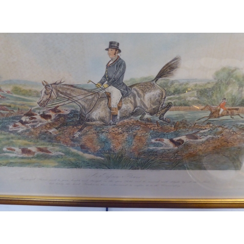 518 - After HENRY ALKEN - a good set of six mid-19th century hand-coloured engravings, 'One of the Flowers... 